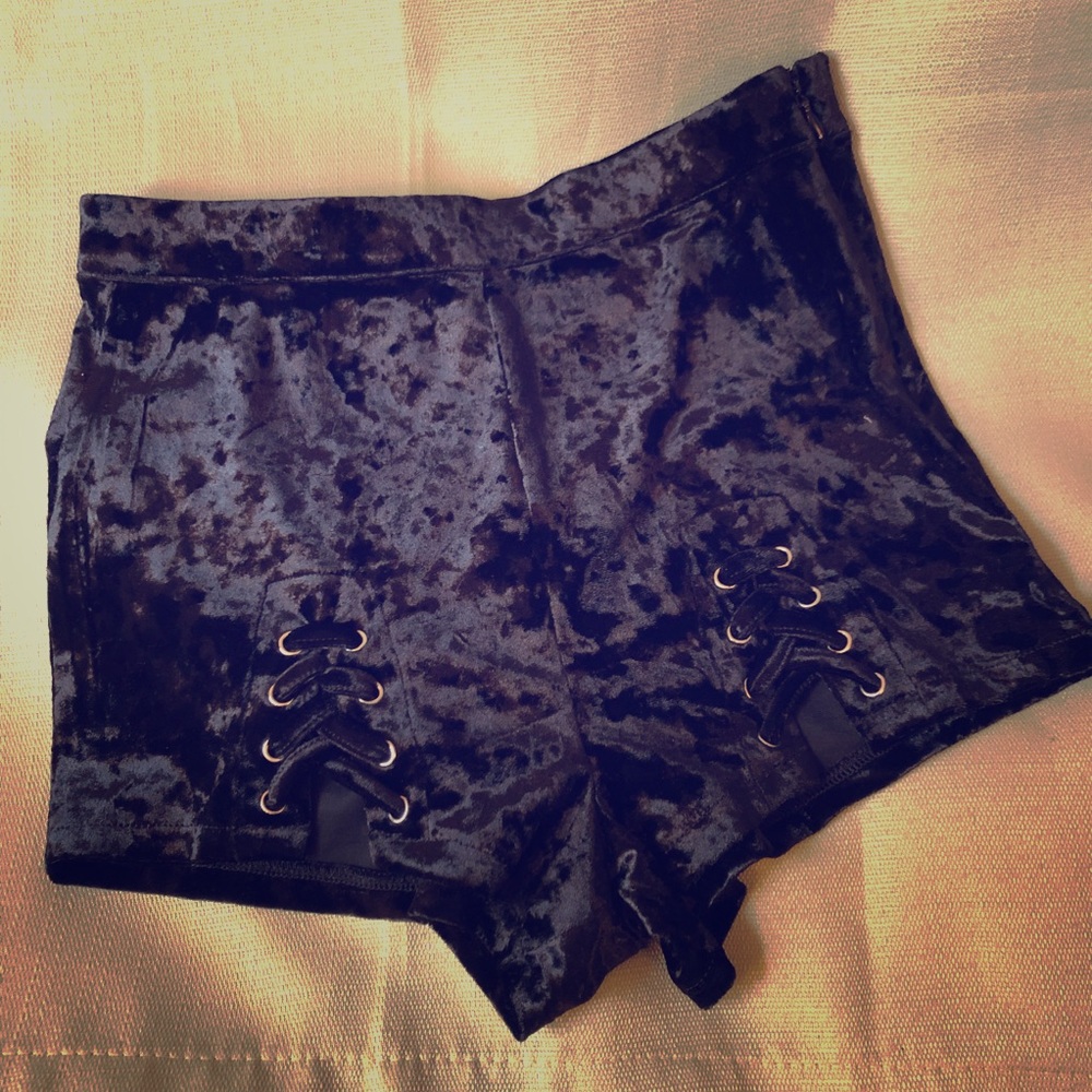 Black Velvet Booty Shorts Forever 21